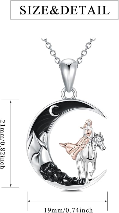 Gothic Jewelry Bat/Cat/Wolf/Dragon/Owl/Fox/Spider/Sun Pendant Sterling Silver Crescent Moon Necklace for Women Girls Black Jewelry Gifts