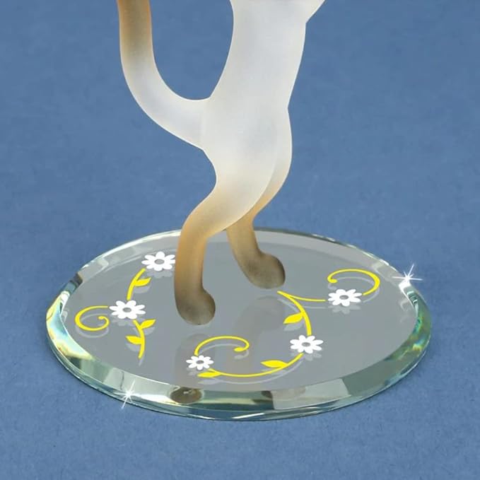 Glass Baron Siamese Cat with Butterfly Figurine