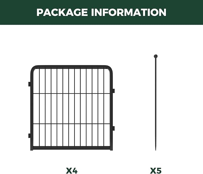 FXW Rollick Unleashed Dog Playpen for Indoor, Yard, RV Camping, 24 inch 4 Panels for Small and Puppy Dogs, Black│Patented