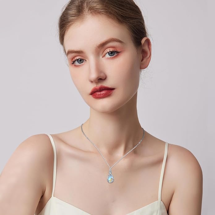 JUSTKIDSTOY Dog/Cat/Hummingbird Urn Necklace for Ashes S925 Sterling Silver Heart Cremation Jewelry Keepsake Memorial for Women