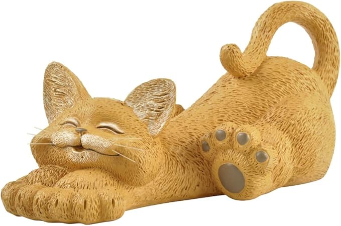 JFSM INC. Whimsical Orange Cat Lounging Figurine Cat Home Office Decoration - Happy Cat Collection - Gifts for Cat Lovers, Cat Lover Gifts for Women, Cat Lover Gifts for Men, Cat Decor for Cat Lovers