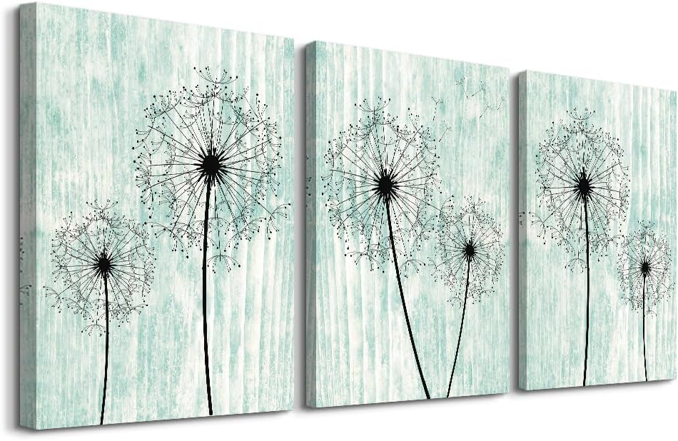 Light Green Background Dandelion Canvas Wall Art Paintings For Living Room Large Size Wall Artworks Bedroom Decoration 3 Piece Framed Office Wall Decor Canvas Print Posters Kitchen Home Decoration