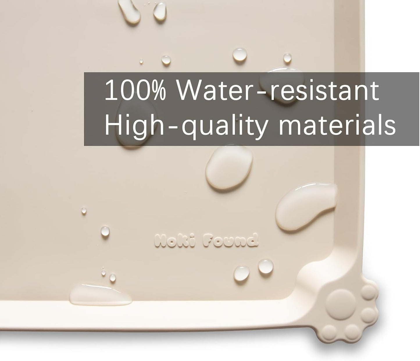 Hoki Found Large Silicone Pet Feeding Tray - Waterproof Dog Pet Cat Feeding Mat - Non Slip Pet Dog Cat Food Bowl Mats Placemat -Pet Water Mats for Carpet -Papayawhip