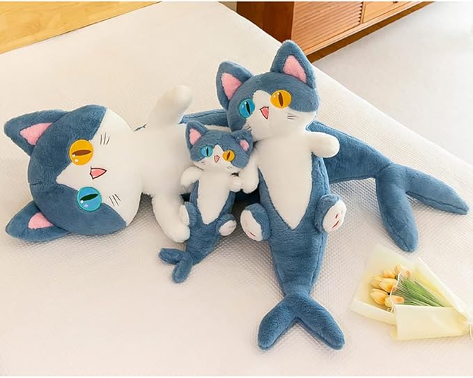 FANGYU Cute Plush Cat Toy, Soft Stuffed Cat Pillow, Kids Shark Gifts (130cm/51.1in)
