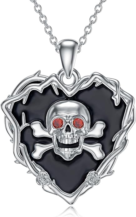 Gothic Necklace 925 Sterling Silver Cat Pumpkin/Spider/Skull Necklace Gothic Jewelry for Women Daughter