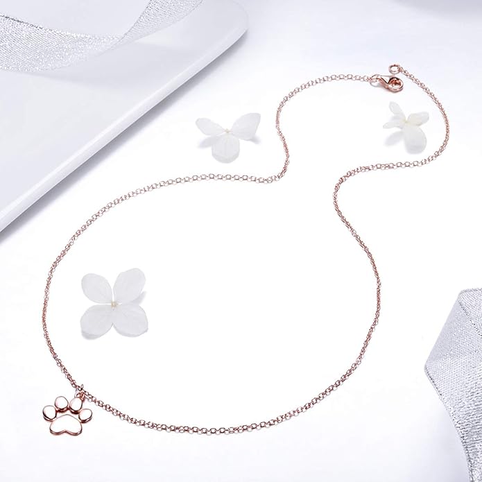 925 Sterling Silver Dog Paw Cat Panda Necklace for Women Cute Dainty Animal Pendant Necklace Gifts for Cat Mom Animals Lover…