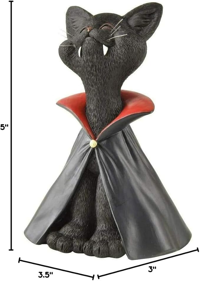 JFSM INC. Holiday Stocking Stuffer - Whimsical Black Cat Vampire Figurine Cat Home Office Decoration - Gifts for Cat Lovers, Purrfect