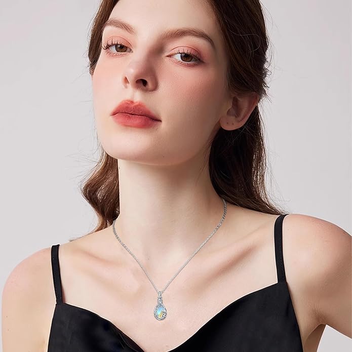 JUSTKIDSTOY Dog/Cat/Hummingbird Urn Necklace for Ashes S925 Sterling Silver Heart Cremation Jewelry Keepsake Memorial for Women