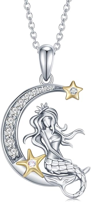 Highland Cow/Unicorn/Turtle/Moon Fairy/Axolotl/Owl/Mermaid/Cat/Cat and Girl/Frog/Wolf Necklace 925 Sterling Silver Animal Necklace Animal Jewelry Gifts for Women