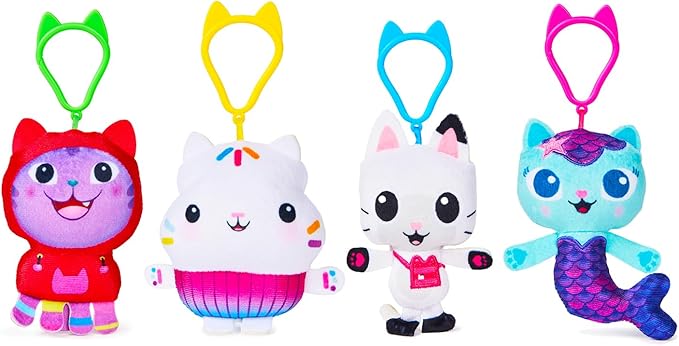 DreamWorks Gabby's Dollhouse Party Favors for Kids - 4 Pc Bundle with Plush Keychain Bag Clips for Boys, Girls with Stickers, More | Gabby's Dollhouse Birthday Party Supplies Set