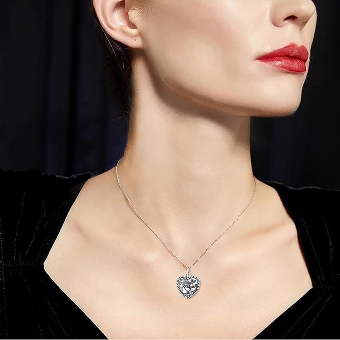 Horse/Bunny/Dog/Cat Necklace 925 Sterling Silver Women with Animal Pendant Necklace Jewelry Gifts for Women Animal Lovers