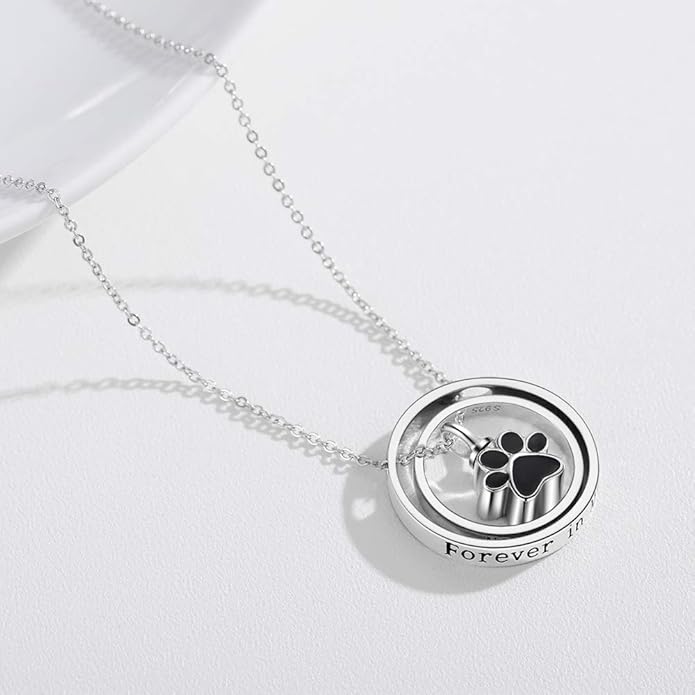 JUSTKIDSTOY Cremation Jewelry 925 Sterling Silver Sunflower/Rose/Paw Urn Necklace for Ashes Memorial Keepsake Gifts for Women