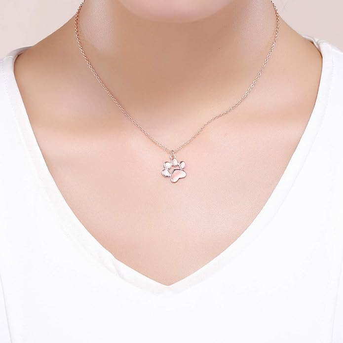 925 Sterling Silver Dog Paw Cat Panda Necklace for Women Cute Dainty Animal Pendant Necklace Gifts for Cat Mom Animals Lover…