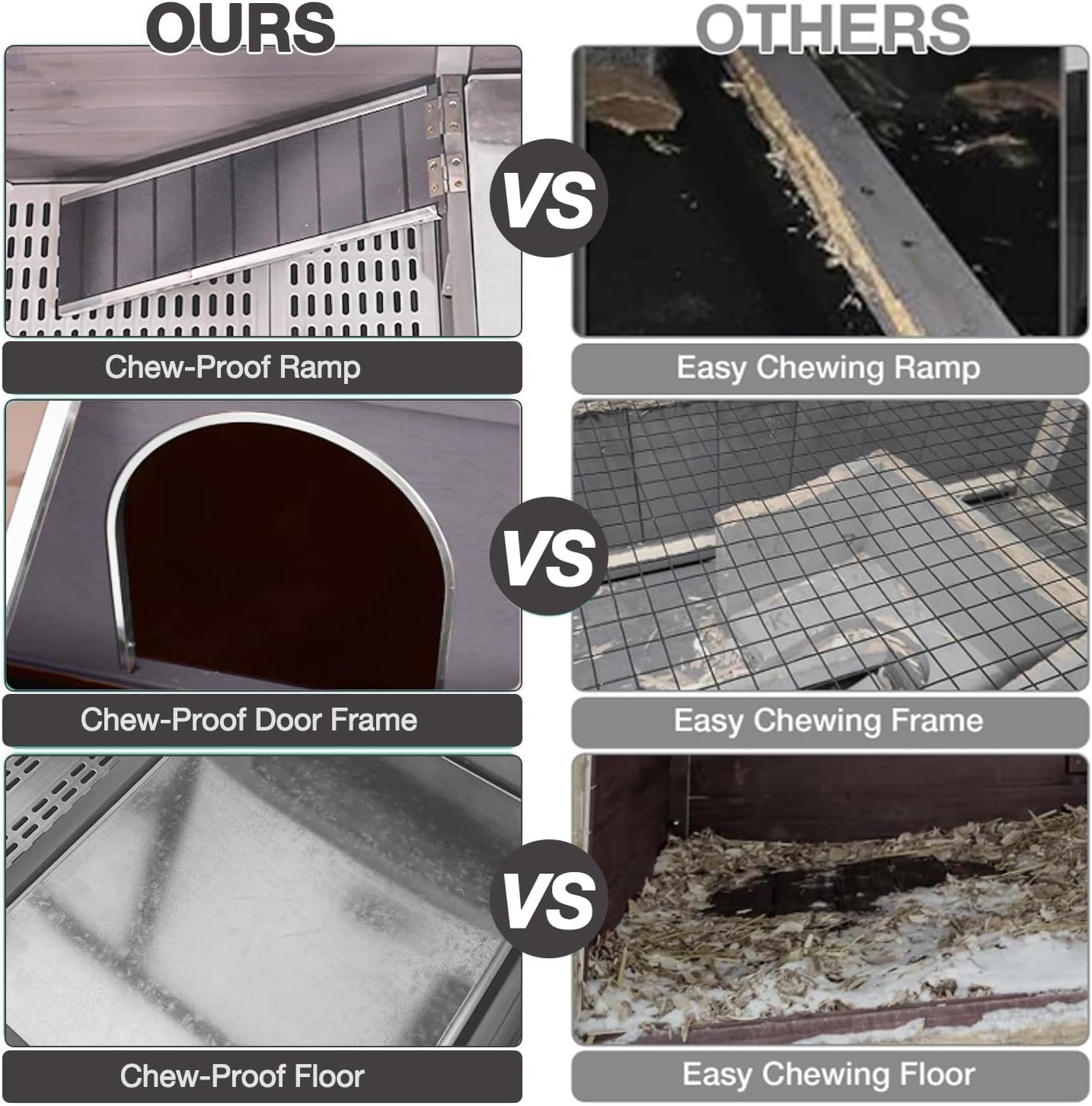 Guinea Pig Cage Indoor with Wheels Rabbit Hutch with Removable Proof Tray and Cool Zinc Plate Chew-Resistant Metal Frame Hamster Cage with Elevated Legs 36.6" L(Grey)