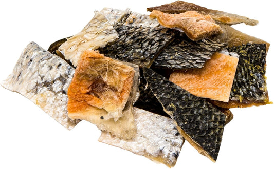 hotspot pets Freeze Dried Salmon Skin Chips for Cats & Dogs - Reasealable 1lb Big Bag Single Ingredient All Natural Omega 3 Benefits, Salmon Chips - Perfect for Training, Topper or Snack