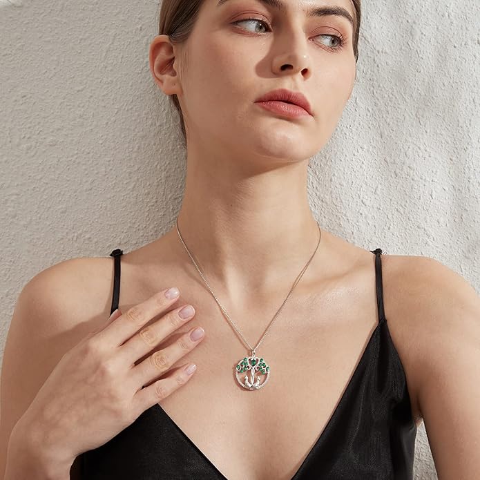 jiamiaoi 18K White Gold Plated Cat Necklace 925 Sterling Silver Diamond Cat Necklace Silver Cat On Moon Necklace for Women Gift for Birthday/Christmas, Come with Gift Box