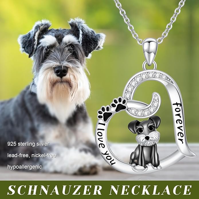 Dog/Paw Print/Infinity Necklace for Women 925 Sterling Silver Heart Dogs Pendant Necklaces Jewelry Christmas Birthday Gifts for Dog Lovers Friends