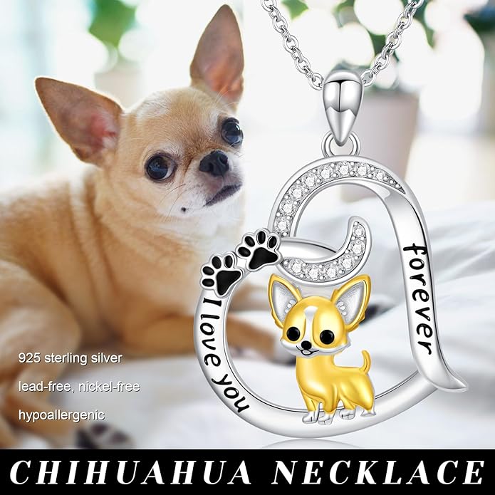 Dog/Paw Print/Infinity Necklace for Women 925 Sterling Silver Heart Dogs Pendant Necklaces Jewelry Christmas Birthday Gifts for Dog Lovers Friends