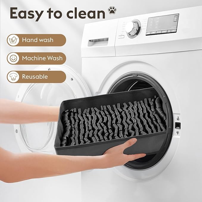 Snuffle Mat for Dogs, Dog Puzzle Mat, Interactive Dog Toys for Enrichment,Sniff Mats with Non-Slip Backing,Portable Design Easy to Store (Black, 14" X 12"-Portable)