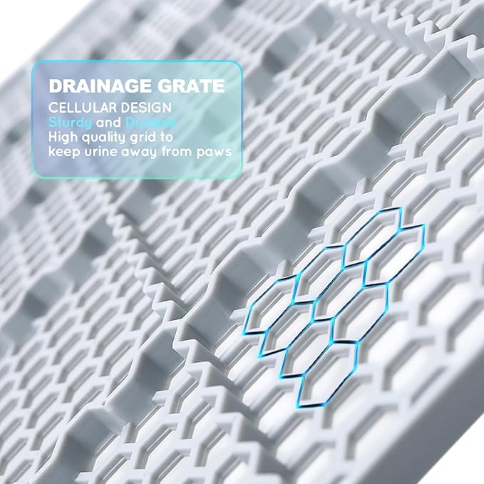 HQ4us Dog Pee Pad Holder Tray with Grate 34”×23”, Large Dog Litter Box Toilet, Puppy Pee Pad Holder, Less Mess, Dog Potty Indoor Outdoor for Balcony