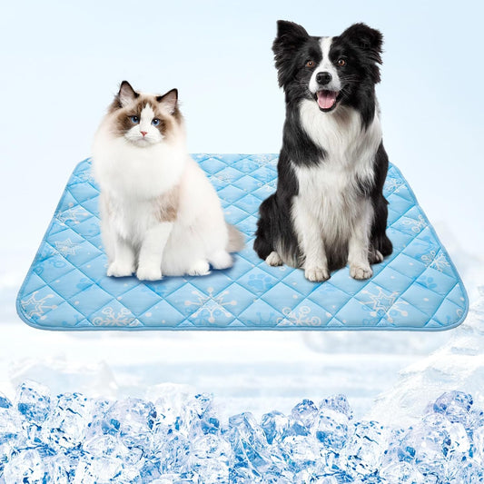Homimp Dog Cooling Mat,27.5" x 38.5" Thicken Self-Cooling Mat for Dog Large,Internal Waterproof& Endothermic,Washable Pet Ice Cool Pad Blanket,Pet Sleeping Pad for Indoor Outdoor in Summer, Non-Toxic