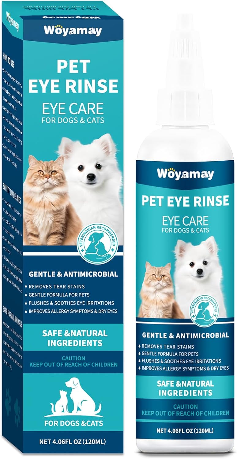 Eye Drops for Dogs and Cats-Pet Eye Drops for Dogs, Remove Tear Stains - Improves Allergy Symptoms & Dry Eyes-Safe for All Animals