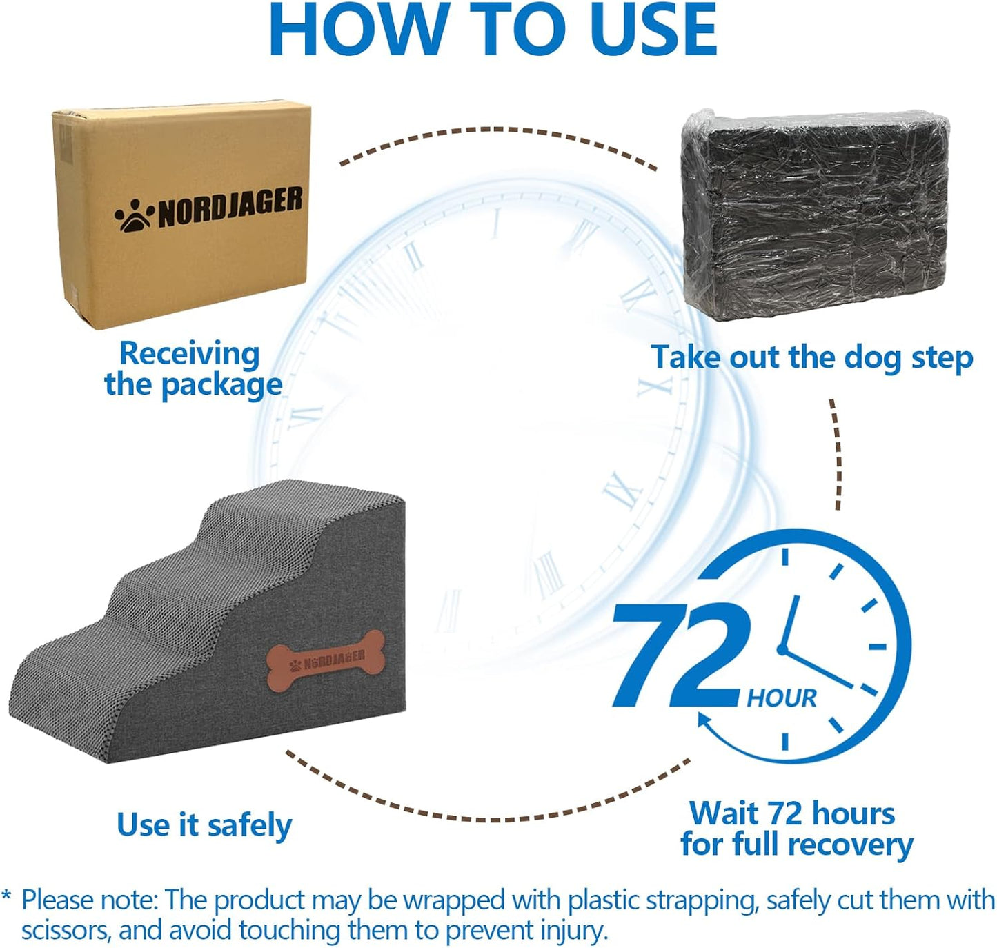 5-Step Spliceable Pet Stairs: Indoor& Outdoor Multi-Use with a Removable Cover and a Pocket, Best for Small Pets and Older Dogs Who Has Spine and Arthritis Issues to Get on High Beds, Grey(22.8" H