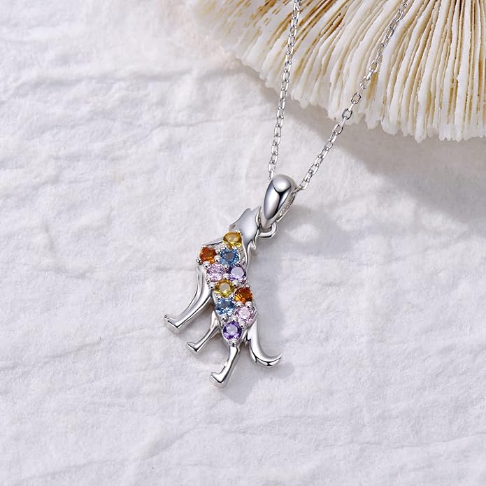 Highland Cow/Unicorn/Turtle/Moon Fairy/Axolotl/Owl/Mermaid/Cat/Cat and Girl/Frog/Wolf Necklace 925 Sterling Silver Animal Necklace Animal Jewelry Gifts for Women
