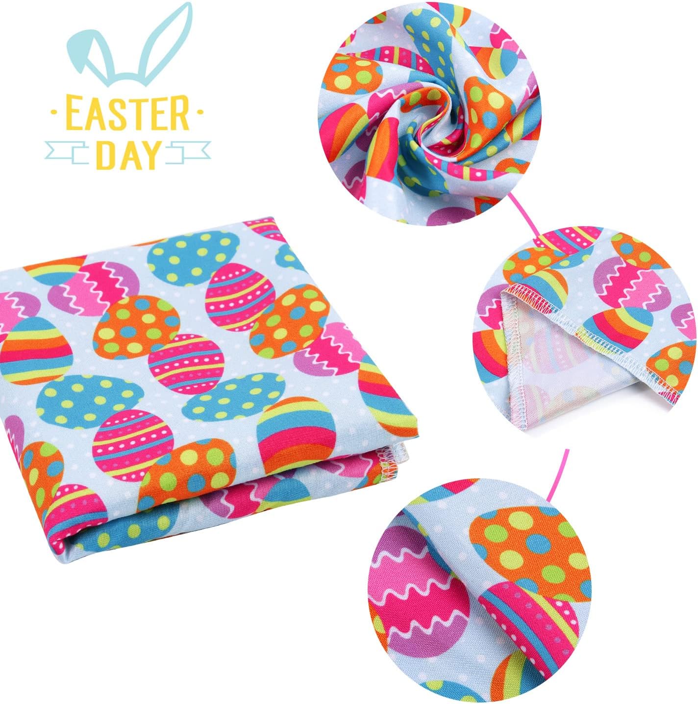 E-Clover Easter Dog Bandana & Matching Scrunchie Set Egg Dog Bandanas Scarf with Bunny Hair Tie for Small Puppy Dogs Pet Owner