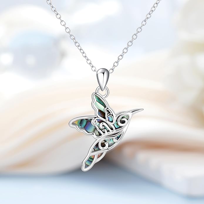 Highland Cow Hummingbird Necklace for Women 925 Sterling Silver Cute Animal Jewelry Gift for Mother Daughter Grandma Nana Sister