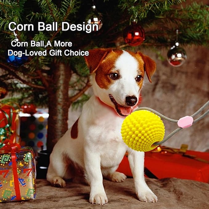 Corn Ball Chew Toys for Aggressive chewers, Interactive Suction Cup Dog Tug of War Toys, Teething Rope Toys for Dog Boredom, Enrichment Teeth Cleaning for Medium Large Dogs (Green)