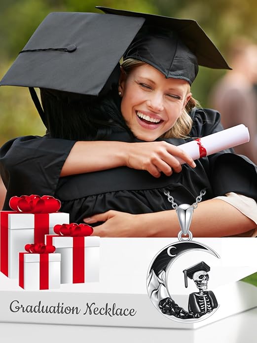 Gothic Jewelry Bat/Cat/Wolf/Dragon/Owl/Fox/Spider/Sun Pendant Sterling Silver Crescent Moon Necklace for Women Girls Black Jewelry Gifts