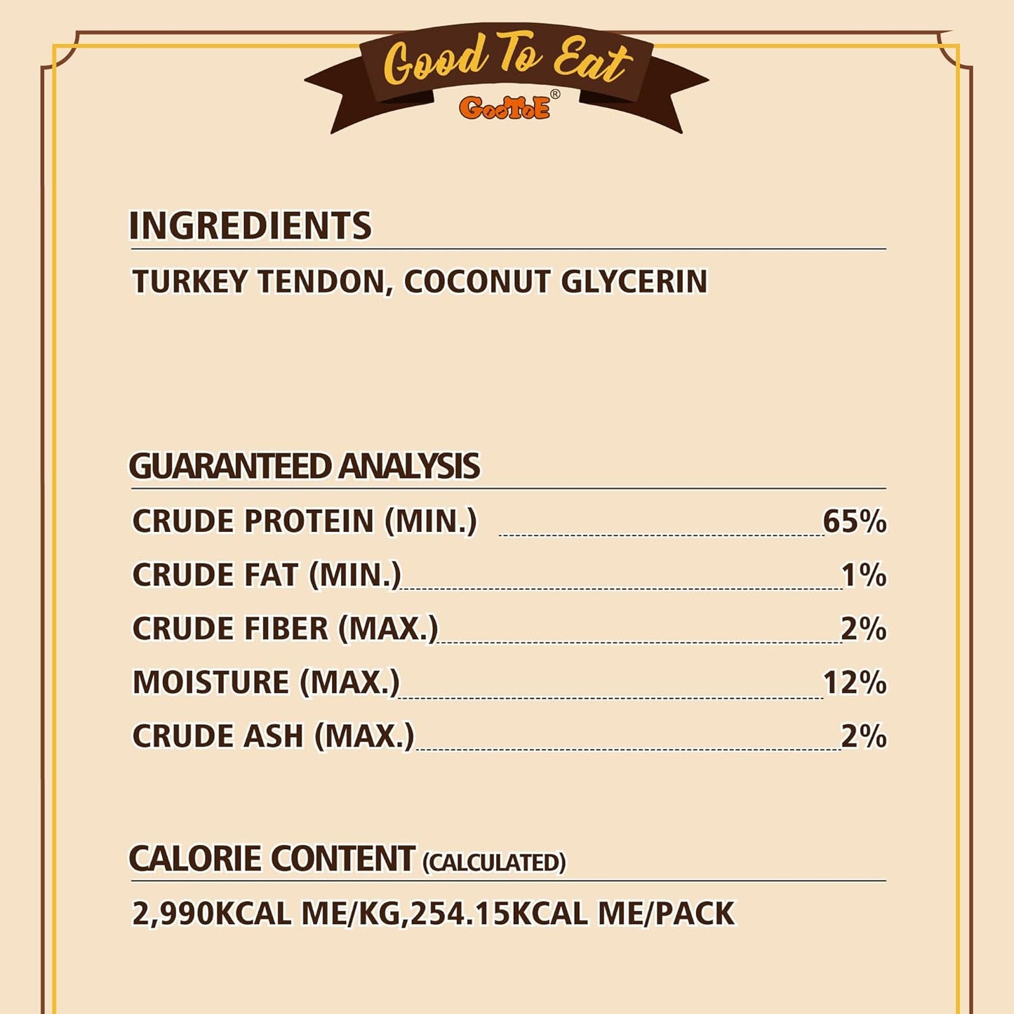 Gootoe Turkey Tendons for Dogs –All-Natural, Hypoallergenic Dog Treats, Rawhide Alternative, Long Lasting Puppy Chews, Healthy Dog Treats for Medium Breeds, Sliced (M), 16 oz Pack (1 lb)