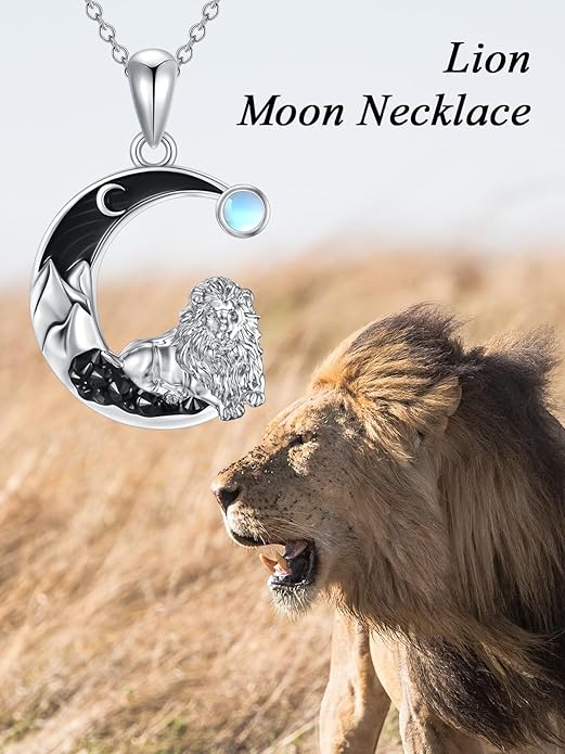 Gothic Jewelry Bat/Cat/Wolf/Dragon/Owl/Fox/Spider/Sun Pendant Sterling Silver Crescent Moon Necklace for Women Girls Black Jewelry Gifts