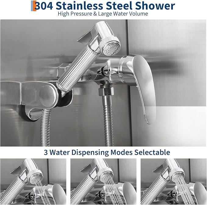 JoyJoy Stainless Steel Dog Washing Station - Dog Bath Tub for Large, Medium, Small Dogs, Pet Grooming Tub with Ramp, Non-Slip Grate, Shower, Soap Box, Faucet, Drain for Home & Outdoor(38")