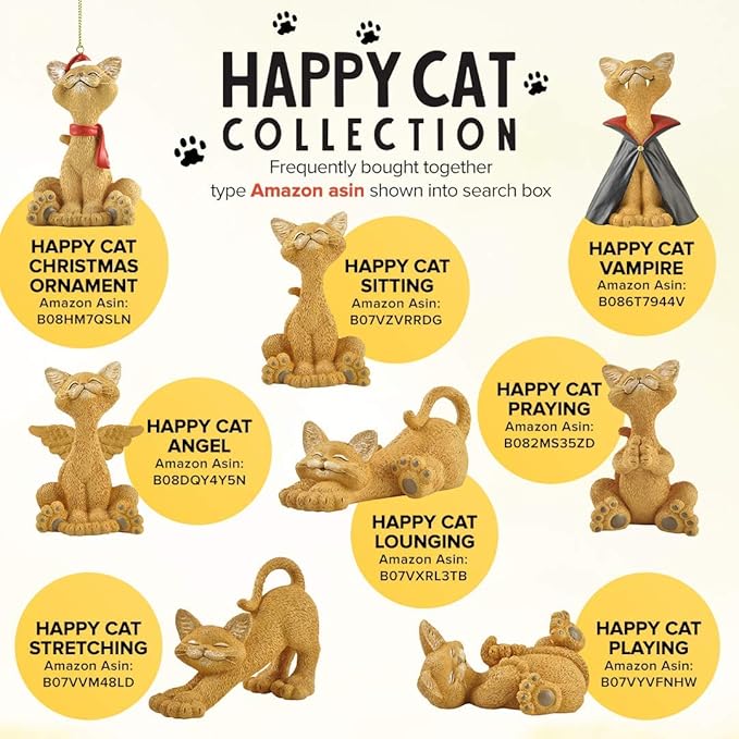 JFSM INC. Whimsical Orange Cat Lounging Figurine Cat Home Office Decoration - Happy Cat Collection - Gifts for Cat Lovers, Cat Lover Gifts for Women, Cat Lover Gifts for Men, Cat Decor for Cat Lovers