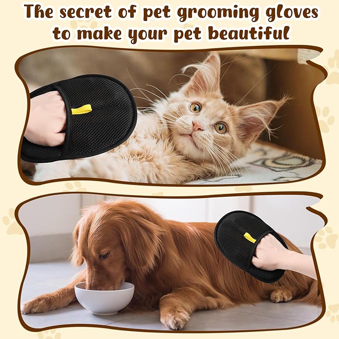 Celery Pets Double Sided Grooming Glove, Pet Hair Remover Gloves for Dog & Cat, Versatile Grooming Gloves for Washing, Deshedding, Grooming, Reusable Pet Hair Remover Glove for Washing-2pcs