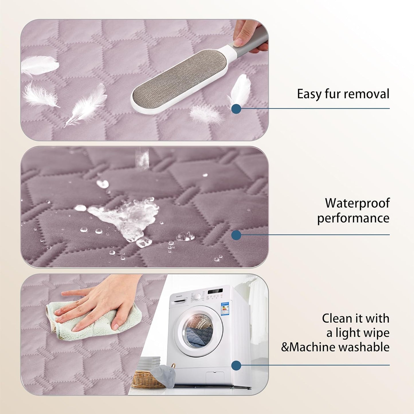 gogobunny 100% Double Sided Waterproof Dog Blanket Soft Pet Bed Cover Reversible Protect Furniture Couch Sofa Car for Puppy Large Dog Cat (Dark Sea Fog/Light Sea Fog, 52x82 Inch (Pack of 1))