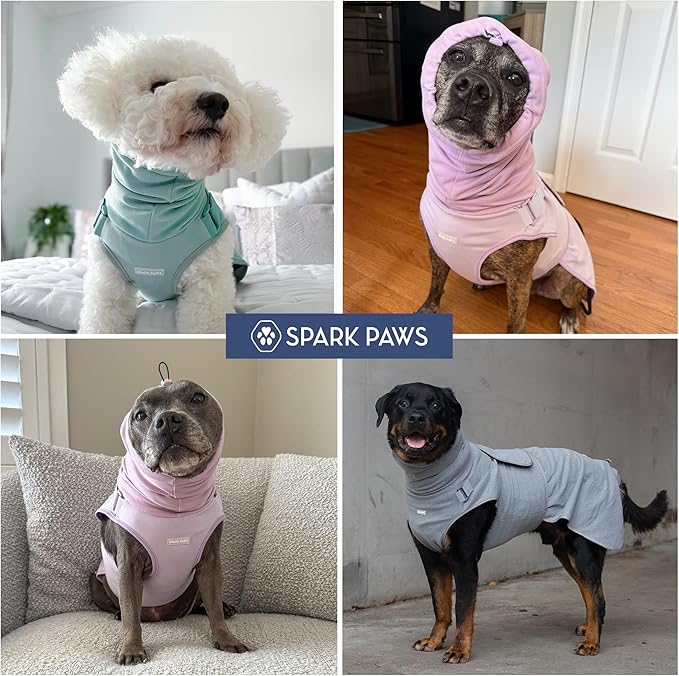 Spark Paws Anxiety Relief Vest for Dogs – Gentle Compression Dog Anxiety Suit, Calming Wrap for Separation Anxiety, Thunder, Fireworks, Suitable for Small Medium and Large Breeds - Teal - Size L