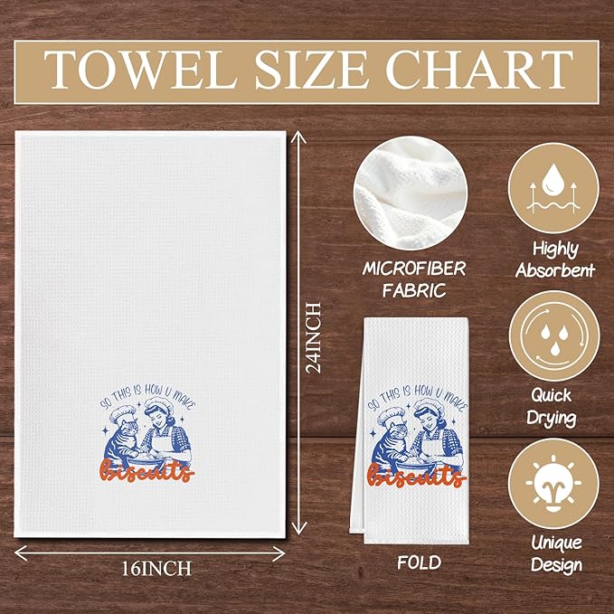 Funny Cat Mom Gift Baking Kitchen Towels,Funny Tea Towels for Baking Sourdough, Gifts for Baking Lovers Women Decorative Dish Hand Towels for Kitchen, 16x24 Inch