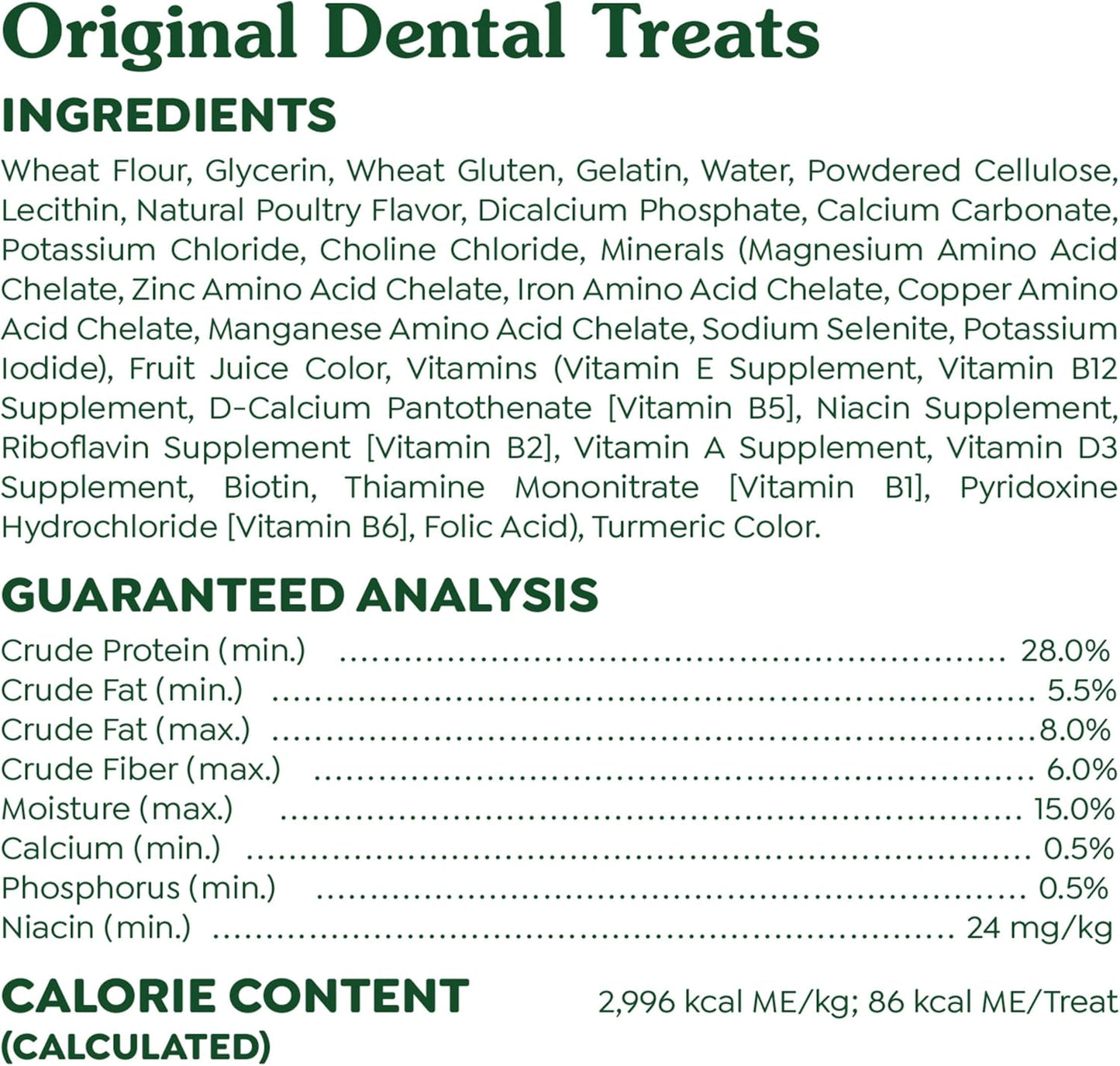 Greenies Original Regular Dental Dog Treats, 27 oz. Pack (27 Treats)