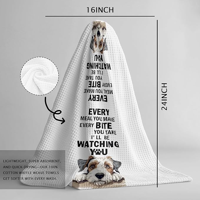 Funny Schnauzer Mastiff Dog Kitchen Towels Mom Lover Gifts Decor Dish and Hand Towel for Kitchen and Bathroom, Funny Every Meal You Make Dog Kitchen Decor, 16x24 Inches