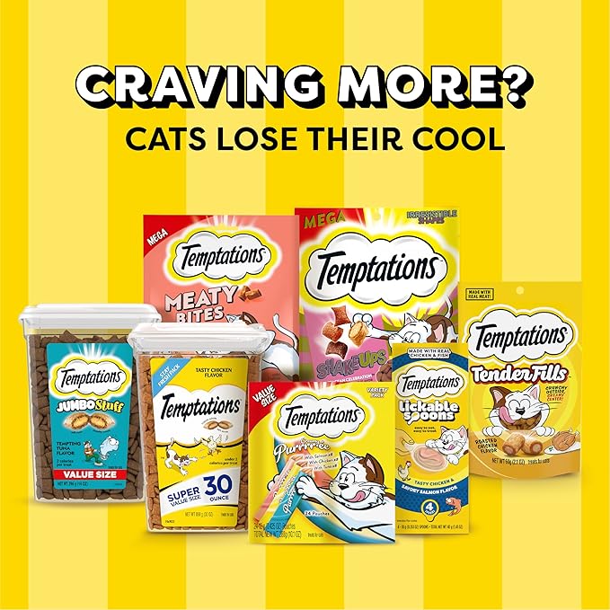 Temptations Creamy Puree Squeezable Lickable Cat Treats, Wet Cat Treats with Chicken, 0.42 oz. Tubes, 4 Count, Pack of 11 (44 Total)