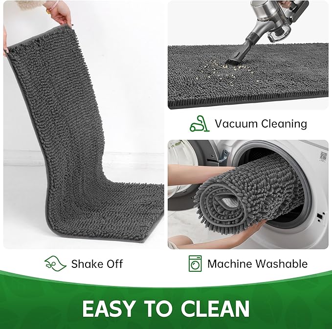 Dog Door Mat Indoor Entrance, 72" x 48" Absorbent Chenille Door Rugs for Entryway Indoor, Non-Slip Dog Mud Mat for Muddy Paws, Soft, Washable