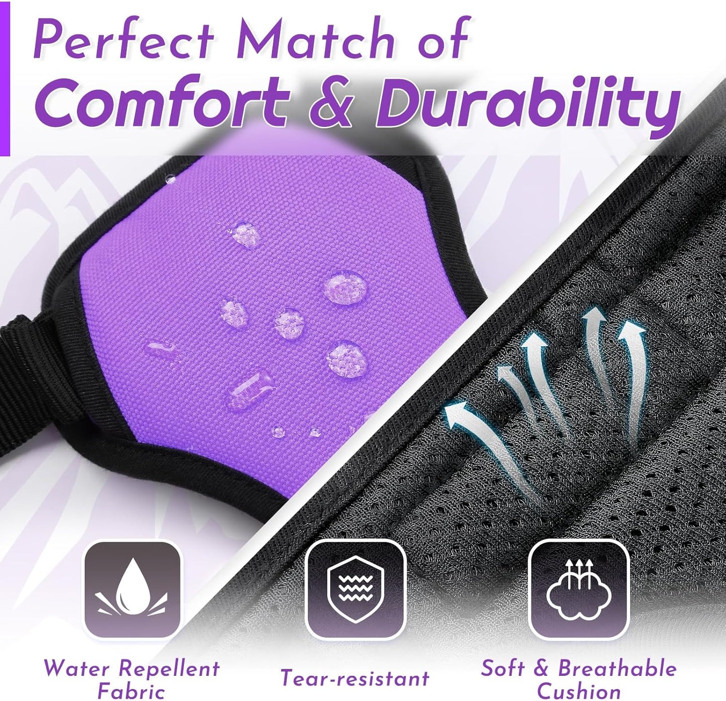 Eagloo Dog Harness for Large Dogs, No Pull Service Vest with Reflective Strips and Control Handle, Adjustable and Comfortable for Easy Walking, No Choke Pet Harness with 2 Metal Rings, Purple, L