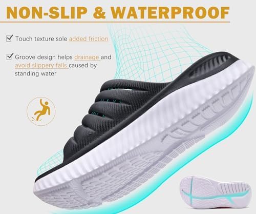 KuaiLu Womens Recovery Sandals With Comfortable Plantar Fasciitis Support,Ladies Orthotic Open Toe Sport Slides Thick Cushion Reduces Stress on Feet,Joints & Back Post-Exercise