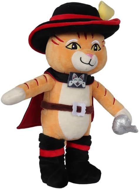 Feeriay Puss Plush Toy 12.2 in Cat Stuffed Animal Plushie Doll Puss Figure Pillow for Kids Gifts