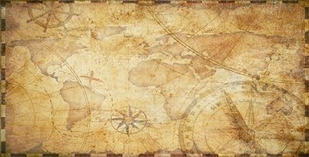 48X20IN Retro Old Travel World Map Terrarium Background, Art Parchment Pirate Treasure Map Reptile Habitat Background with 10EVA Double-Sided Tape