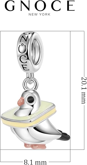 GNOCE Black Cat Riding Broom Pendant Charm 925 Sterling Silver Pigeon Dangle Charms Bead Fit Bracelet/Necklace For Women Mother's Day Gift (Pigeon)