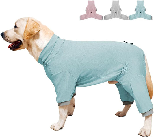 Dog Pyjamas PJS Sweater Clothes and Home Clothing Suitable for Medium to Large Breeds of Dogs, Dog Neutering Suits, Extra-Large Stretch Fabric, Four-Legged Clothes(Thin Blue, 5XL)